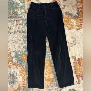 Lauren Ralph Lauren navy velvet pants high waisted